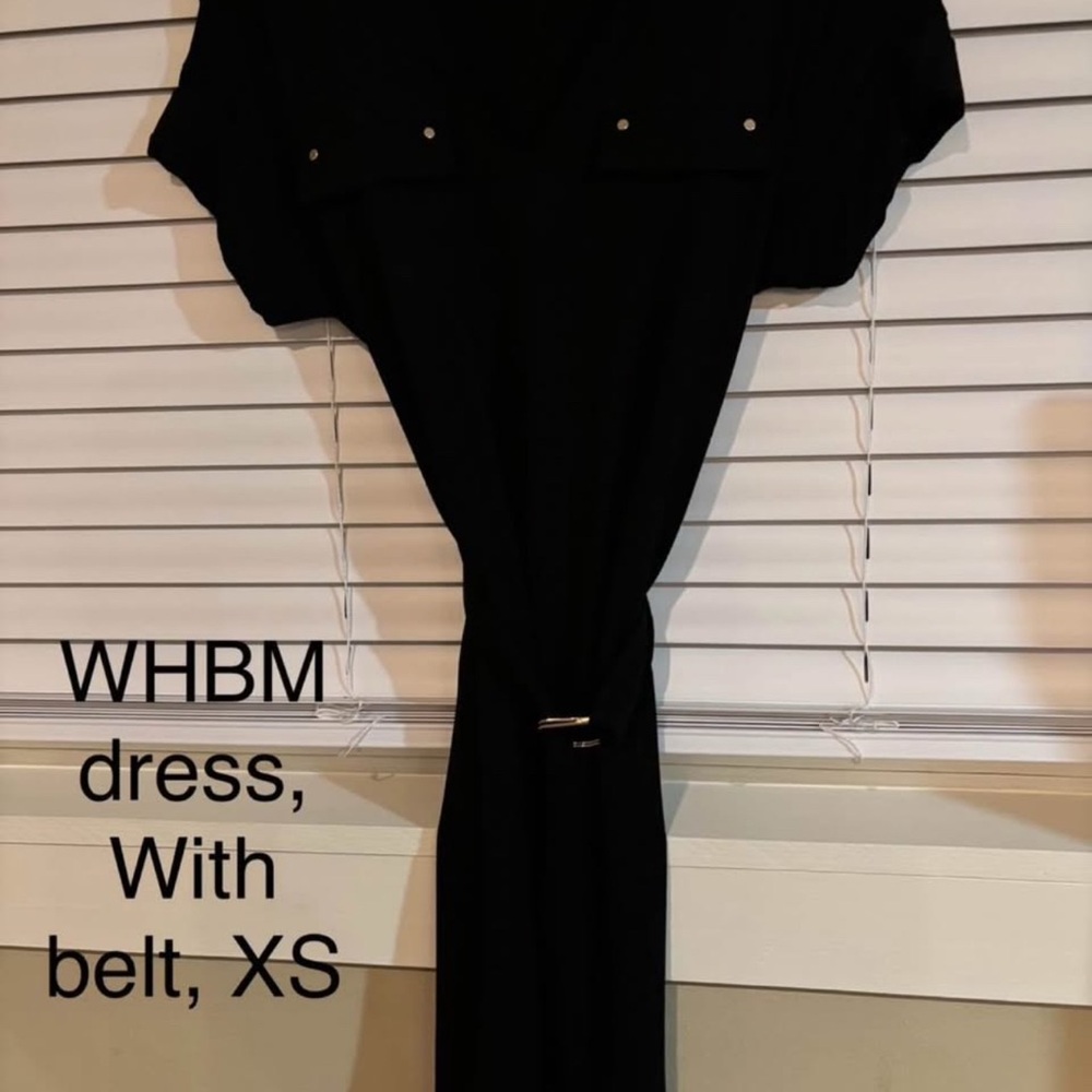 White House Black Market Black Dress with Belt